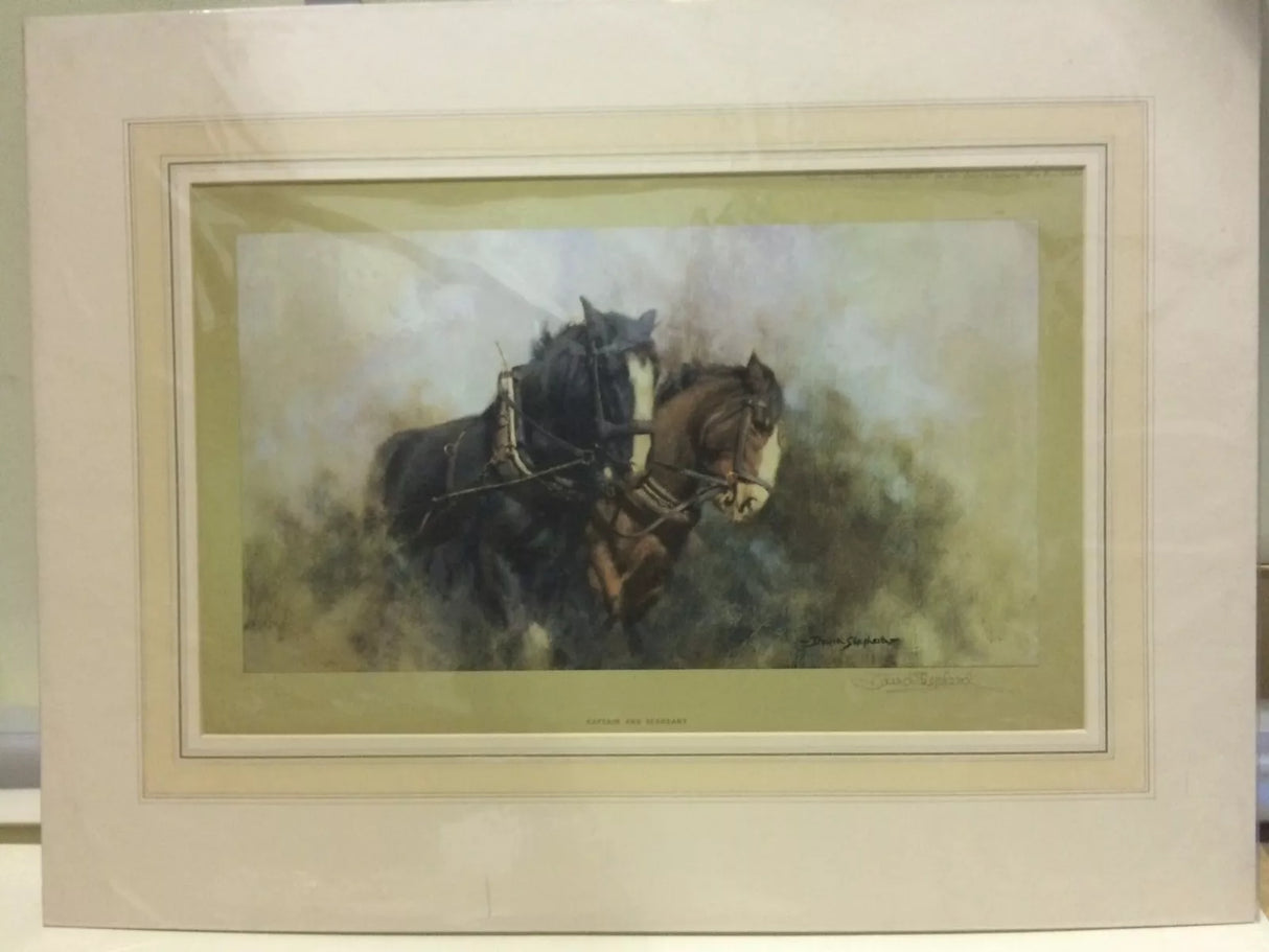 captain and sergeant mounted print by artist david shepherd
