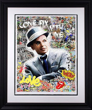 come fly with me black framed print by artist zee