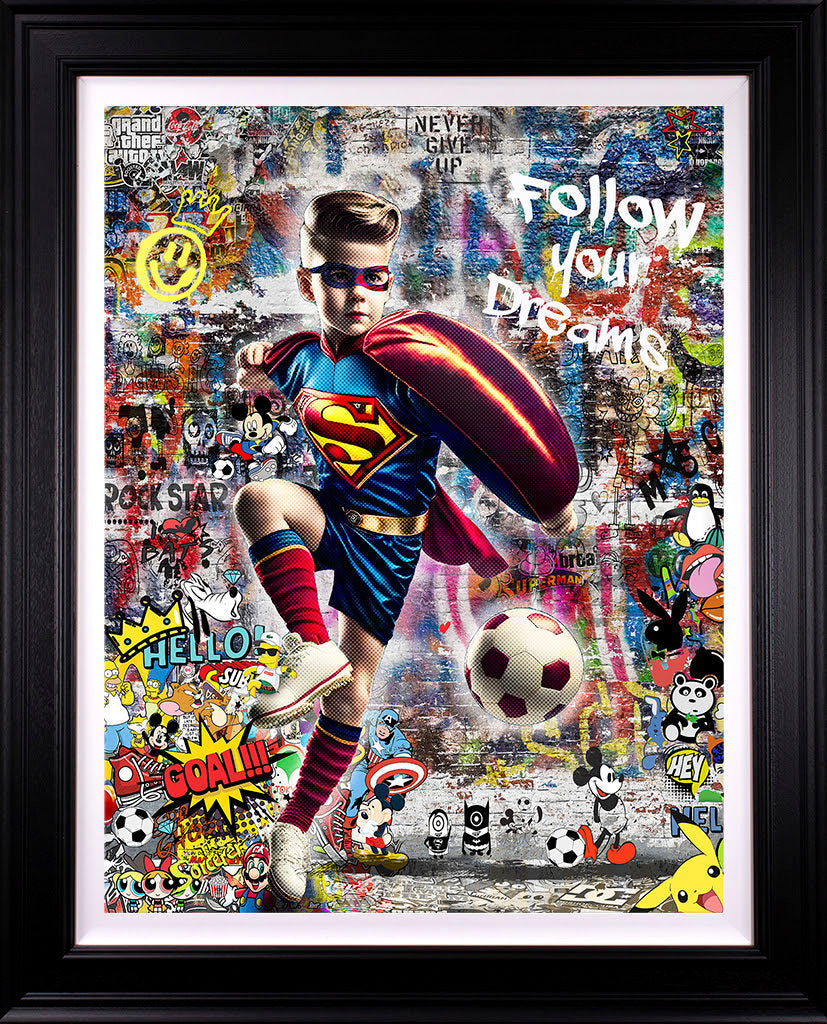 follow your dreams deluxe edition black framed print by artist zee