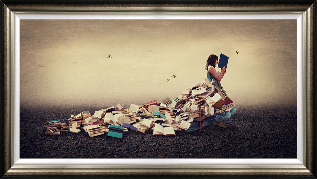 just one more chaper deluxe framed print by artist michelle mackie