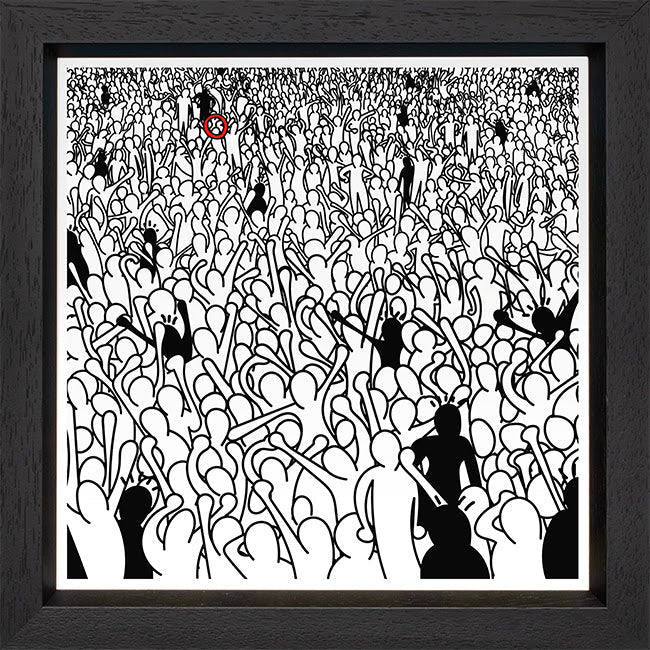 listen without prejudice print framed in black by artist tboy