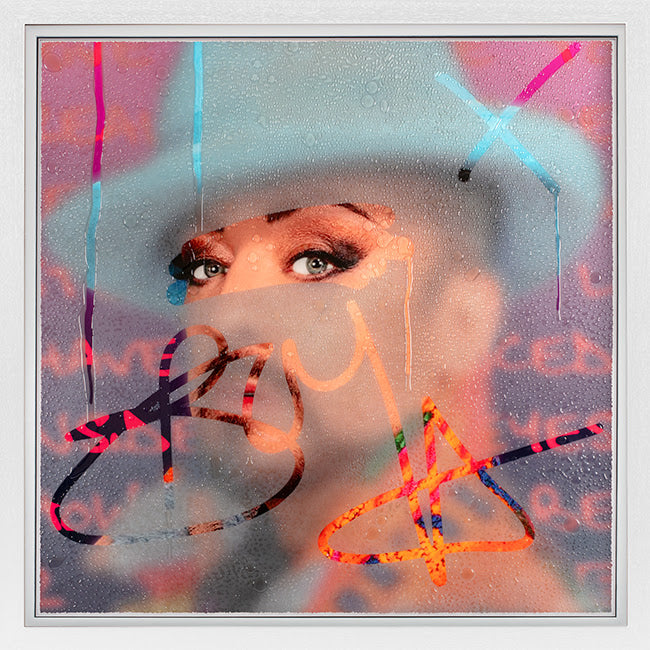 oh boy print framed in white by artist tboy