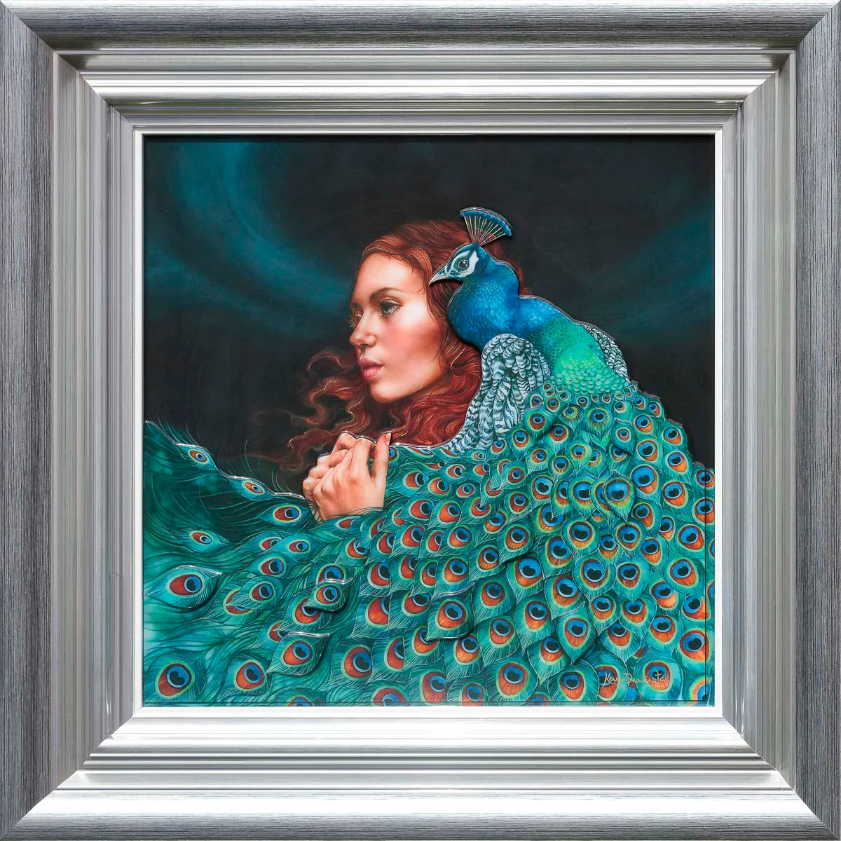 peacock princess framed by artist kerry darlington
