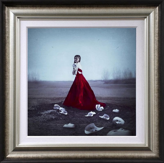 shedding masks framed print by artist michelle mackie