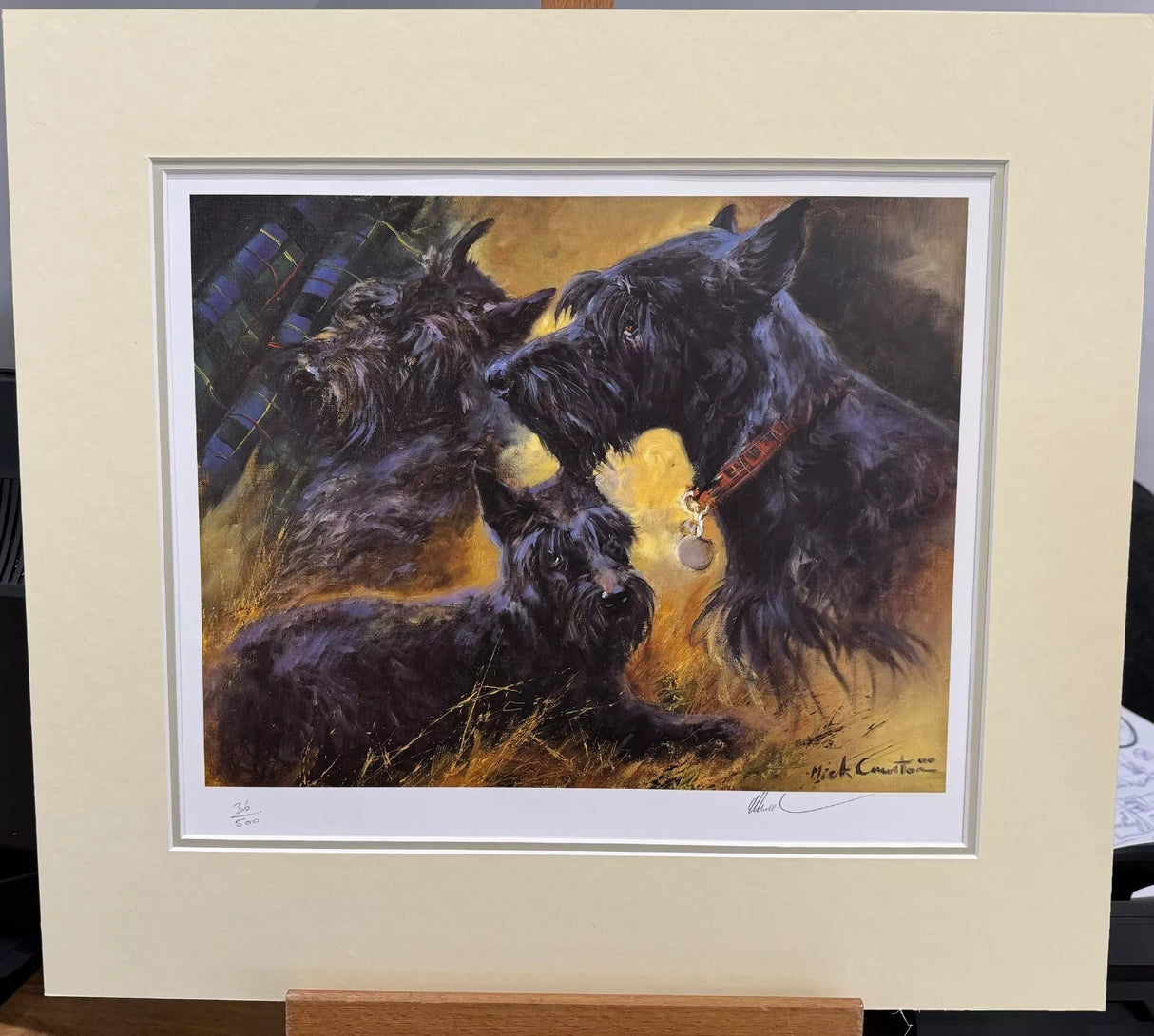 the scottie mounted print by artist mick cawston