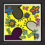 3 feet high and rising print framed in black by artist tboy