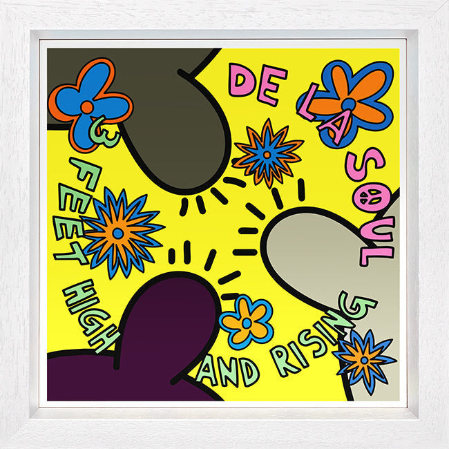 3 feet high and rising print framed in white by artist tboy