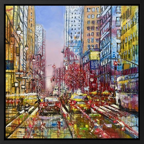 Big City Life Deluxe Framed Original by artist Nigel Cooke