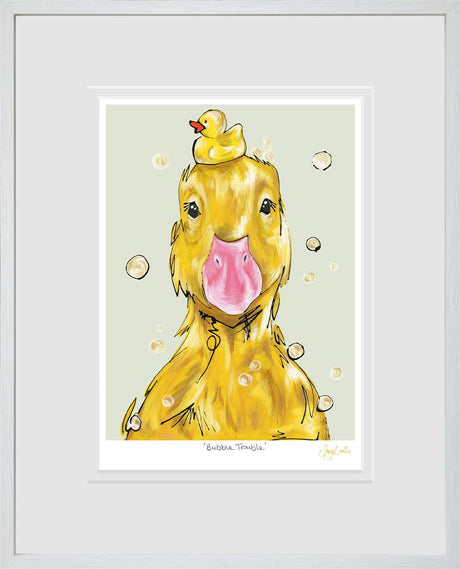 bubble trouble framed print by artist amy louise
