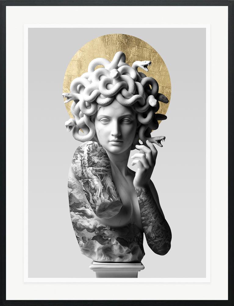 medusa the unbroken framed print by artist chuck