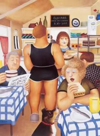 elviras cafe print by artist beryl cook