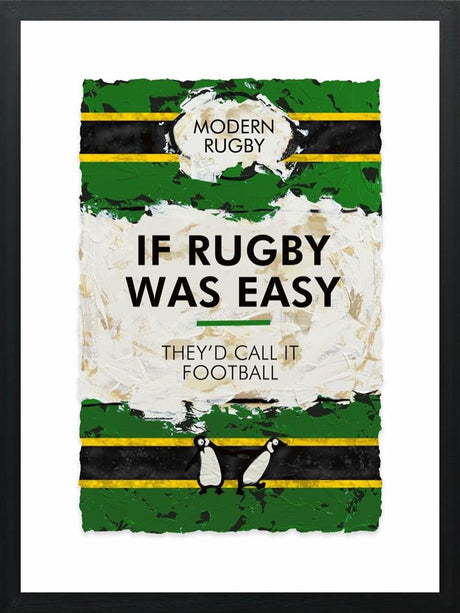 if rubgy was easy framed print by artist hue folk