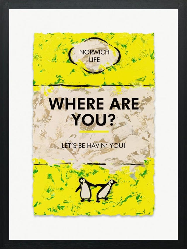 lets be havin you framed print by artist hue folk