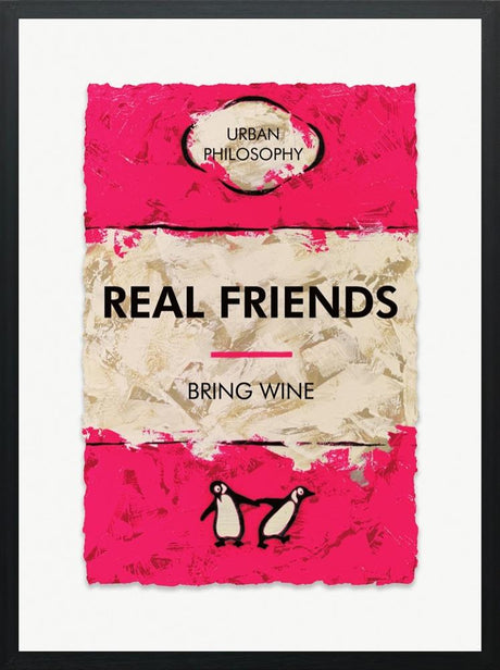 real friends framed print by artist hue folk