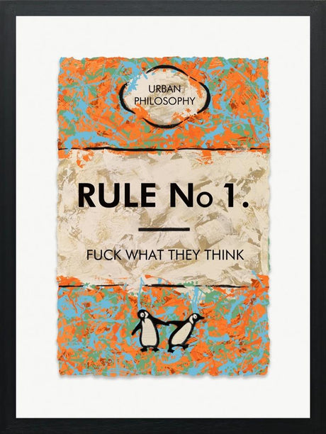 rule no 1 framed print by artist hue folk