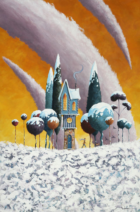 home fires winter retreat mounted print by artist bret burkmar
