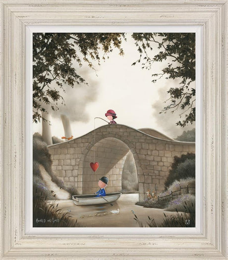 hooked on love framed print by artist michael abrams