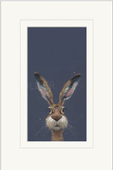 midnight hare mounted print by artist nicky litchfield