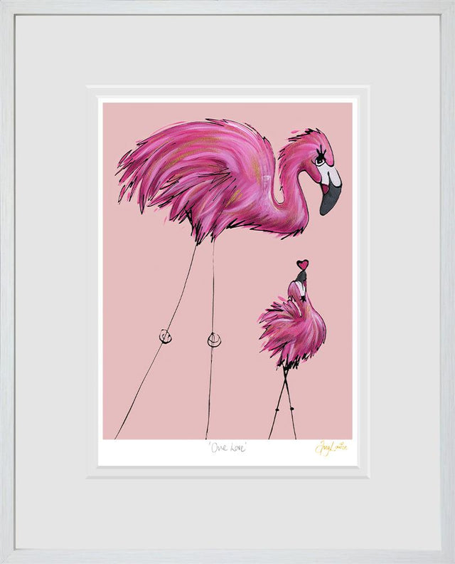 one love framed print by artist amy louise