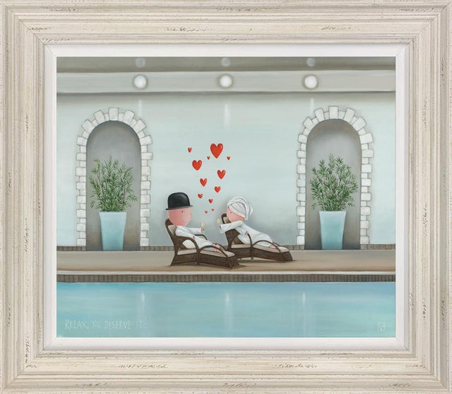 relax you deserve it framed print by artist michael abrams