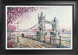 towers under the blossom framed print by artist nigel cooke