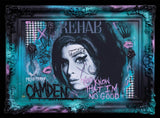 back to black framed print by artist ghost