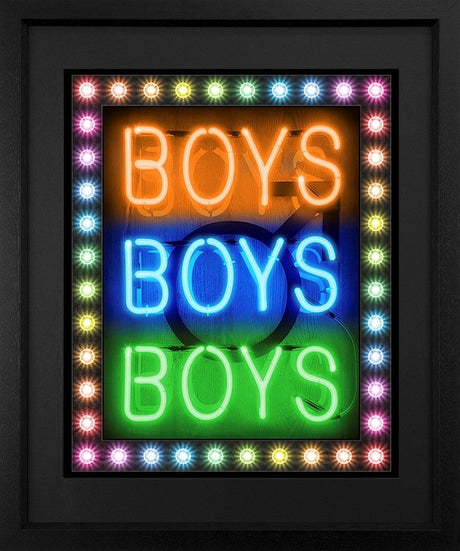 boys boys boys pride deluxe print framed in black by artist courty