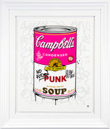 campbells punk soup white framed print by artist JJ Adams