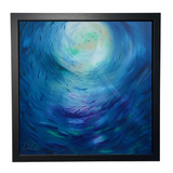 circle of life print framed in black by artist julie ann scott