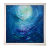 circle of life print framed in white by artist julie ann scott