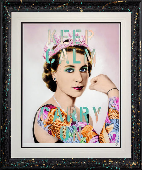 colour queen tattoo studio stencil collection print framed variation 1 by artist jj adams