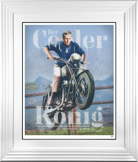 cooler konig print framed in white by artist jj adams