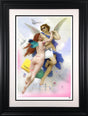 cupid and psyche print framed in black by artist jj adams