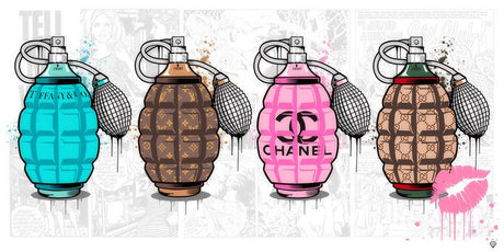 designer grenades the full set print by artist jj adams