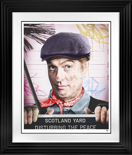 disturbing the peace print framed in black by artist jj adams