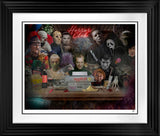 do you like scary movies print framed in black by artist jj adams