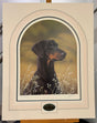doberman mounted print by artist john silver