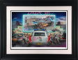double feature print framed in black by artist jj adams