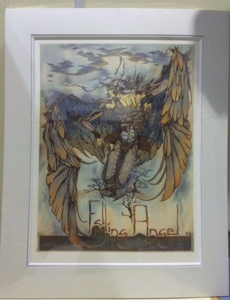 falling angel mounted print by artist graham illingworth