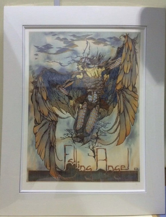 falling angel mounted print by artist graham illingworth