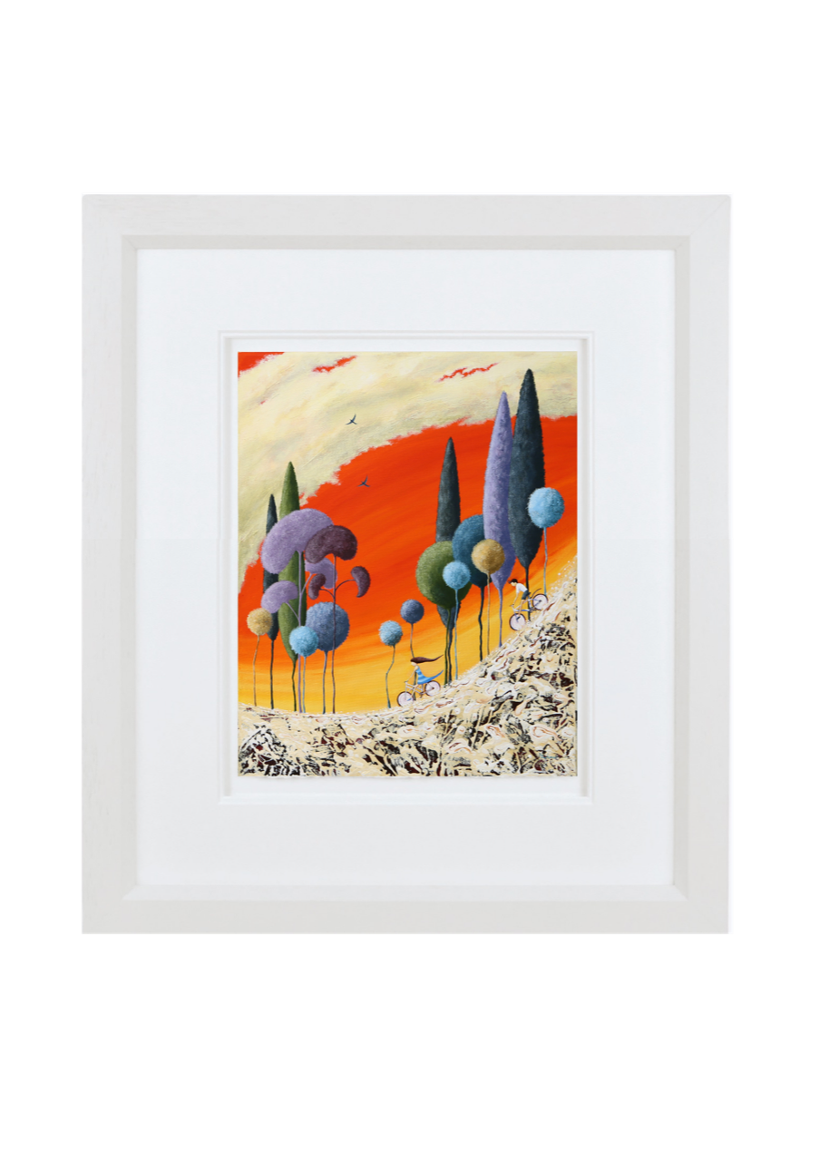 free wheelin framed print by artist bret burkmar