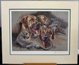 great danes mounted print by artist mick cawston