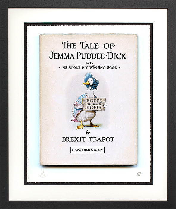 he stole my eggs small print framed in black by artist jj adams