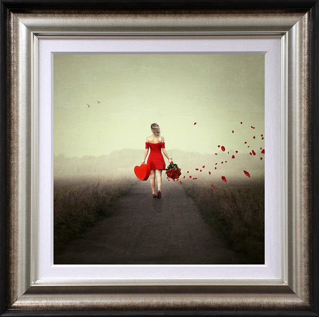hearts and roses framed print by artist michelle mackie