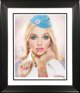 hit me baby one more time print framed in black by artist jj adams