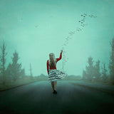 in step with her own soundtrack print by artist michelle mackie