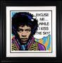 jimi hendrix pop framed print by artist jj adams