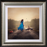leaving the party early framed print by artist michelle mackie