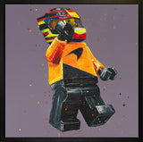 lego piastri wall of champions hand embellished canvas framed by artist paul oz