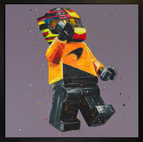 lego piastri wall of champions hand embellished canvas framed by artist paul oz